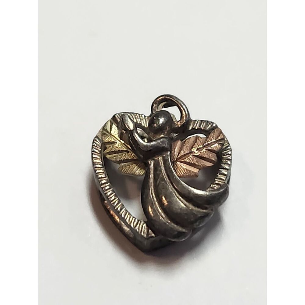 Sterling Silver & 12k Black Hills Gold CCO Coleman Angel Heart Pendant